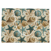 Seashell Muster Große Geschenktasche Geschenktüte (Rückseite)