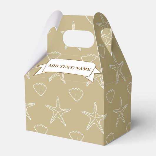Seashell-Muster Sand Farbe Starfish benutzerdefini Geschenkschachtel (Rückseite)