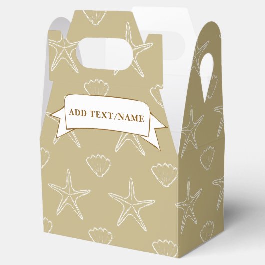 Seashell-Muster Sand Farbe Starfish benutzerdefini Geschenkschachtel (Geöffnet)