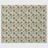 Seashell Muster Wrapping Paper Roll Geschenkpapier (Flach)