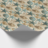 Seashell Muster Wrapping Paper Roll Geschenkpapier (Ecke)