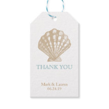 Seashell Nautical Tan/Aqua Beach Wedding Vielen Da