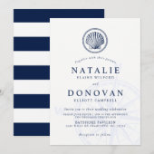 Seashell Nautical Wedding Einladung (Vorne/Hinten)