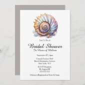 Seashell nautische Strand Brautparty taupe weiß Einladung (Vorne/Hinten)