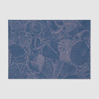 Seashell Ocean Beach Blue Sketch Seidenpapier