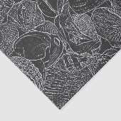 Seashell Ocean Beach Schwarz-Weiß-Skizze Kunst Seidenpapier (Ausschnitt)