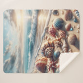 Seashell Ocean Lover Sherpadecke (Vorderseite (Horizontal))