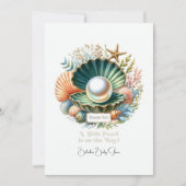 Seashell & Ocean Theme Little Pearl Baby Dusche Dankeskarte (Vorderseite)