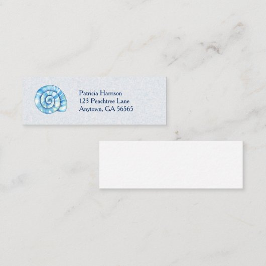 Seashell Ocean Themed Business Card Mini Visitenkarte (Vorne/Hinten)