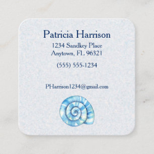 Seashell Ocean Themed Personalisiert Business Card Quadratische Visitenkarte