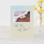 Seashell on Beach Erholung Jubiläum Karte (Gelbe Blume)