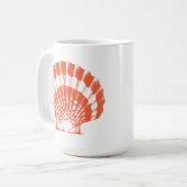 Seashell - orange und weiß kaffeetasse (Vorderseite Links)