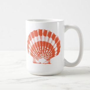 Seashell - orange und weiß kaffeetasse