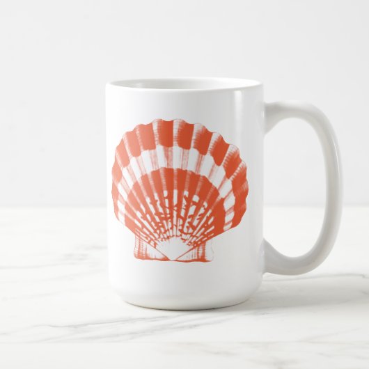 Seashell - orange und weiß kaffeetasse (Rechts)