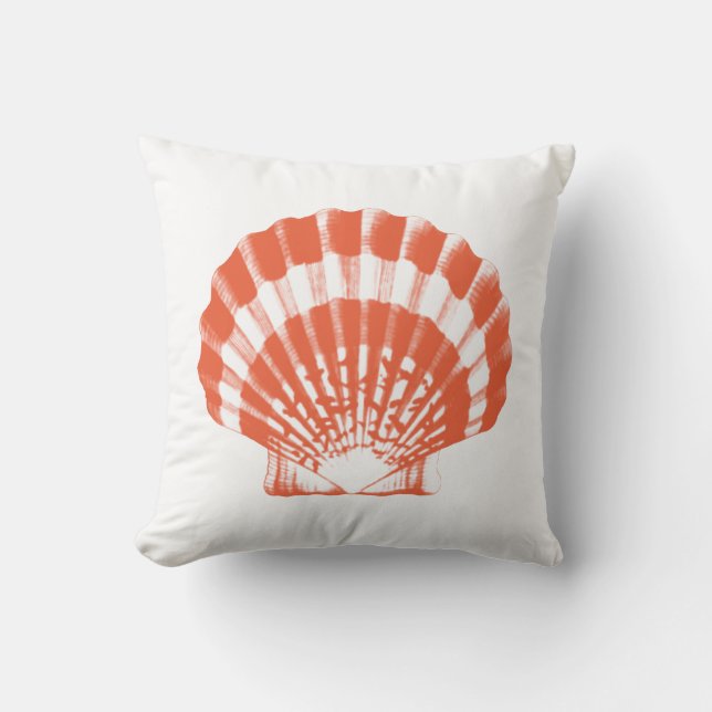 Seashell - orange und weiß kissen (Vorderseite)