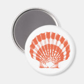 Seashell - orange und weiß magnet (Vorderseite/Rückseite)