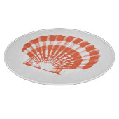 Seashell - orange und weiß schneidebrett (Ecke)