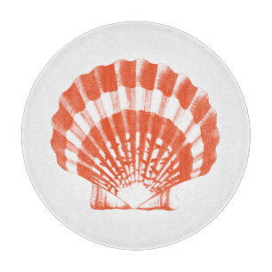 Seashell - orange und weiß schneidebrett