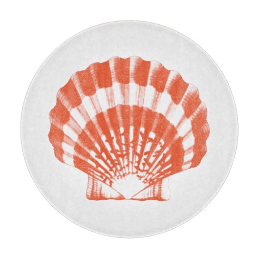 Seashell - orange und weiß schneidebrett (Vorderseite)