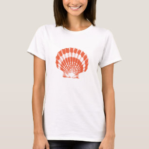 Seashell - orange und weiß T-Shirt