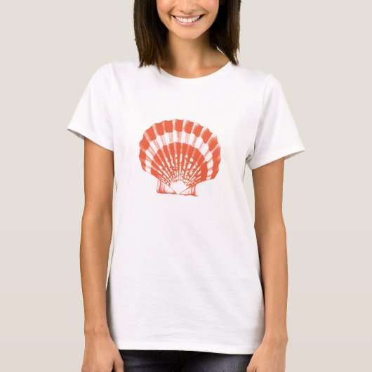 Seashell - orange und weiß T-Shirt (Vorderseite)