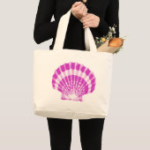 Seashell - orchid und weiß jumbo stoffbeutel (Vorderseite (Produkt))