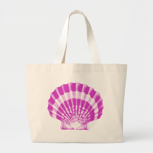 Seashell - orchid und weiß jumbo stoffbeutel (Vorne)