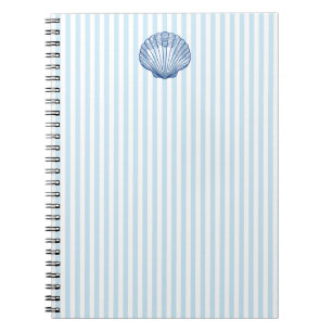 Seashell Painting Nautical Blue Strip Preppy Notizblock