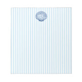 Seashell Painting Nautical Blue Strip Preppy Notizblock (Vorderseite)