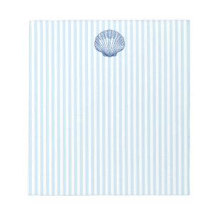 Seashell Painting Nautical Blue Strip Preppy Notizblock