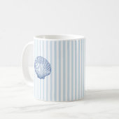 Seashell Painting Nautical Stripe Kaffeetasse (Vorderseite Links)