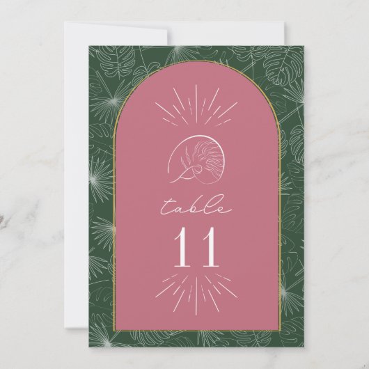 Seashell Palm Beach Wedding Tischnummer (Rückseite)