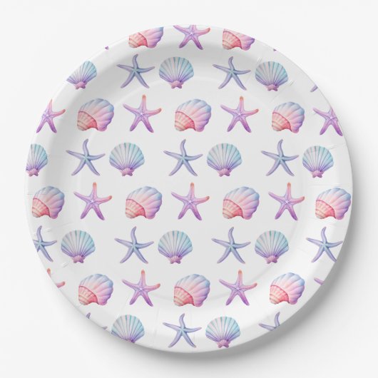 Seashell Pattern Pappteller (Vorderseite)