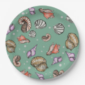 Seashell Pattern Pappteller (Vorderseite)
