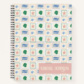 Seashell Pattern Personalize Coastal Boho Notizblock (Vorderseite)