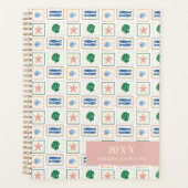 Seashell Pattern Personalized Modern Boho  Planer (Vorderseite)