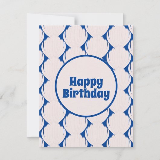 Seashell Pattern Pink Blue Birthday (Vorderseite)
