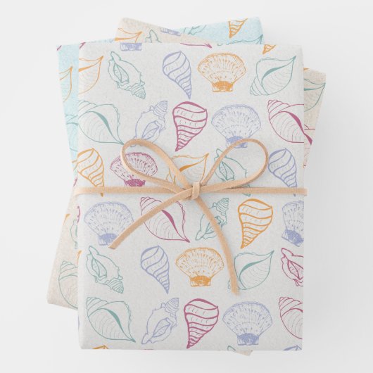 Seashell Pattern Wrapping Paper Geschenkpapier Set (Beispiel)