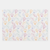 Seashell Pattern Wrapping Paper Geschenkpapier Set (Vorderseite)
