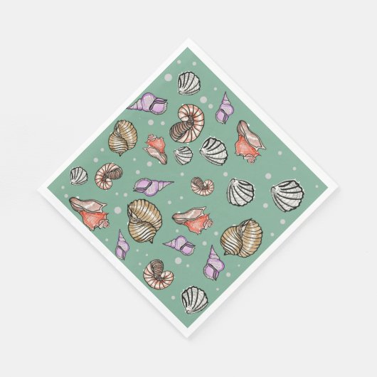 Seashell Pattern zu Paper Napkins Serviette (Ecke)