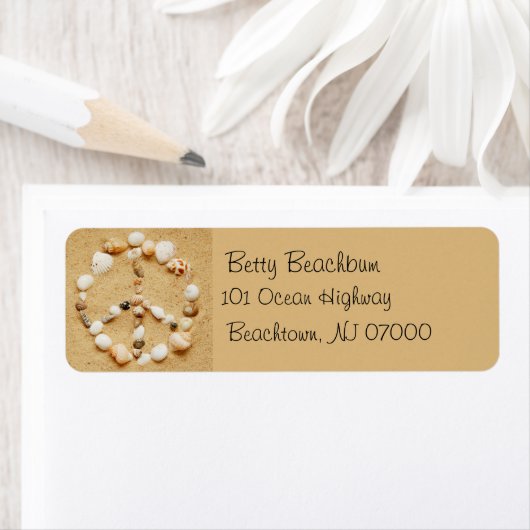 Seashell Peace Sign Address Labels (Insitu)