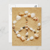 Seashell Peace Sign Postcard Postkarte (Vorne/Hinten)