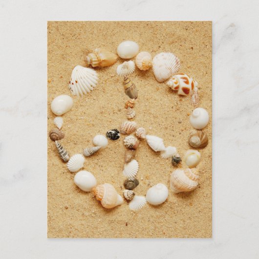 Seashell Peace Sign Postcard Postkarte (Vorderseite)