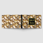 Seashell Perle echtes Goldfolie Strandbild Gästebuch (Voll)