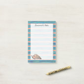 Seashell Personalisiert 4 x 6 Post-it Klebezettel (Auf Schreibtisch)