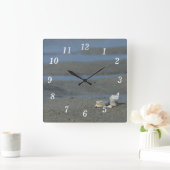 Seashell Pile Wall Clock Quadratische Wanduhr (Zuhause)