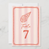 Seashell Pink Stripe Wedding Einladung (Vorderseite)