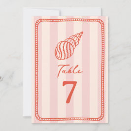 Seashell Pink Stripe Wedding Einladung