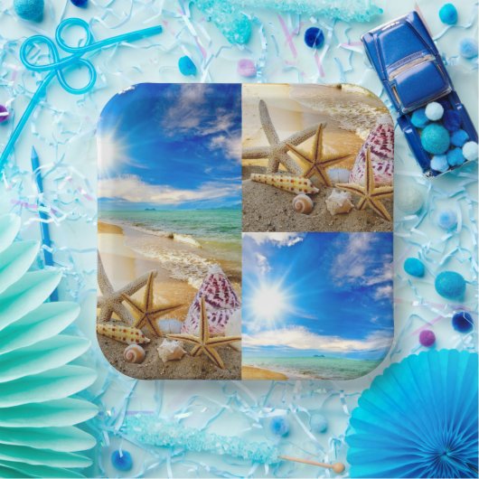 Seashell-Quadrat-Papierplatte Pappteller (Party)