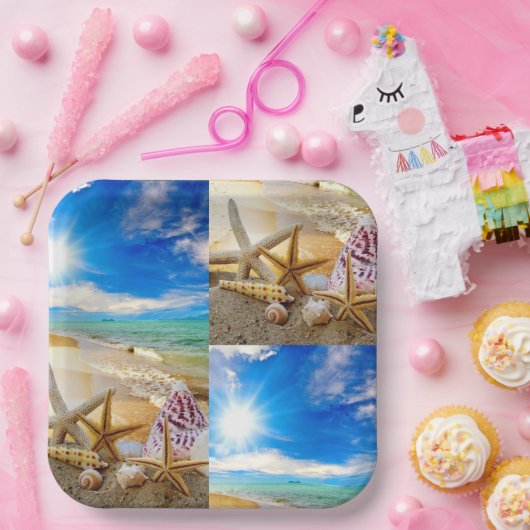 Seashell-Quadrat-Papierplatte Pappteller (Party)